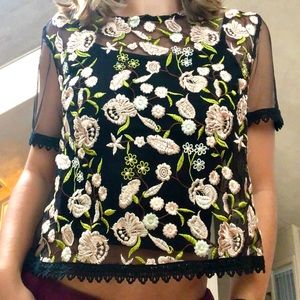 Forever 21 Lace Embroidered Top
